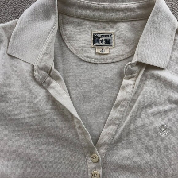 Converse One Star Women Polo Shirt Large Short Sleeve Casual Classic Embroidered - Picture 6 of 15